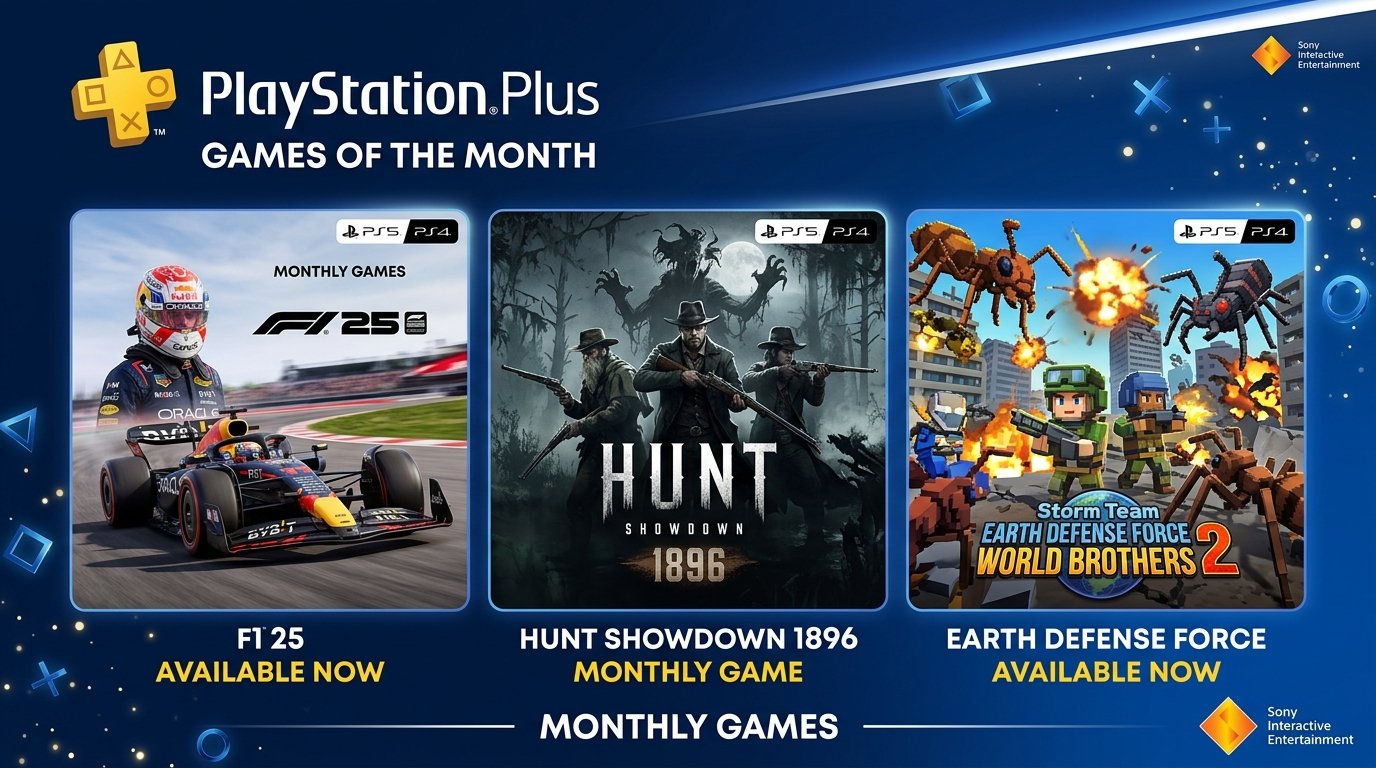 PlayStation Plus Revela os Jogos de Outubro de 2026: F1 25, Hunt Showdown e Mais!